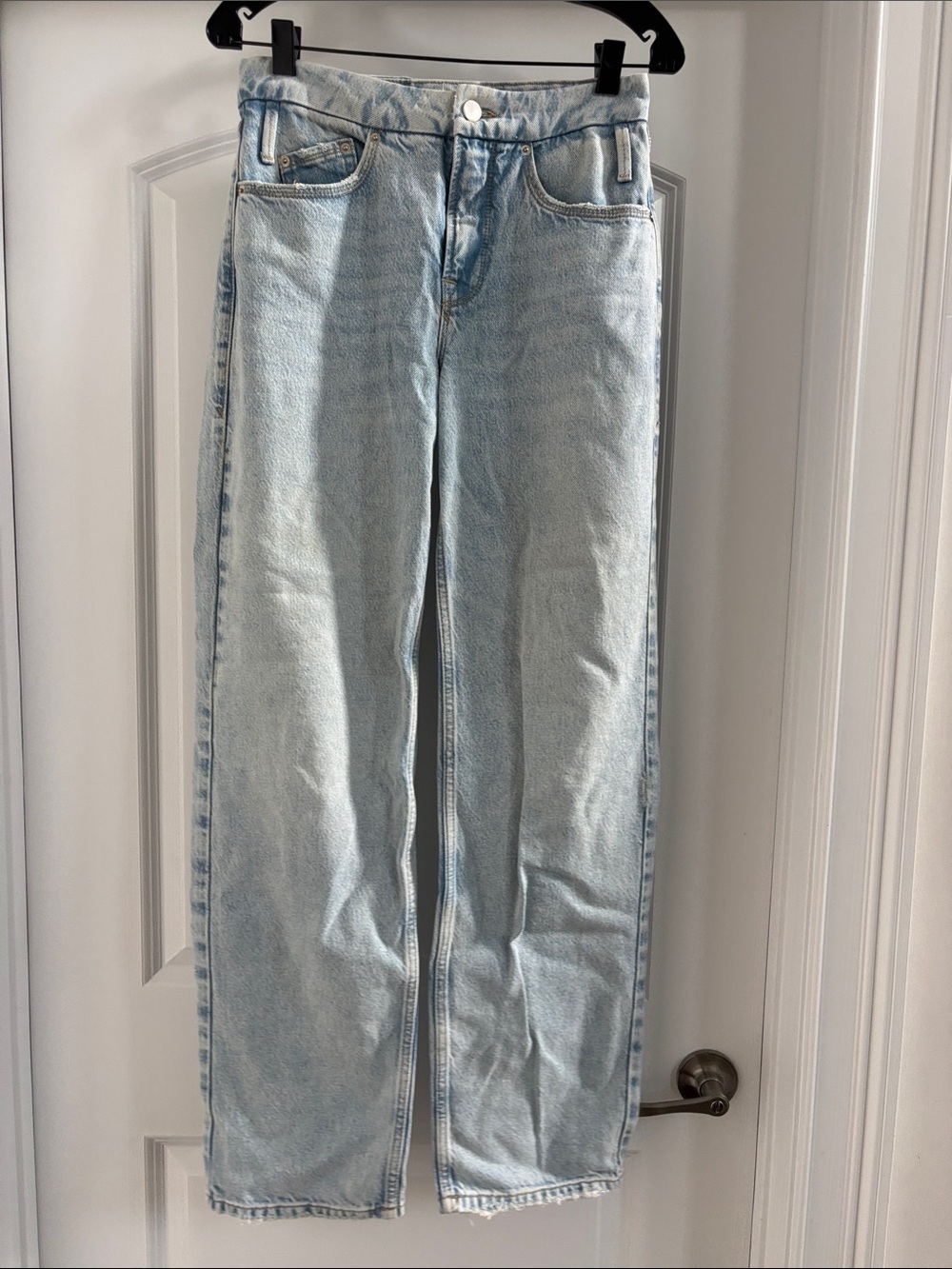 Good American Light Blue High-Rise Straight Jeans
